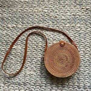 Round Rattan Crossbody purse